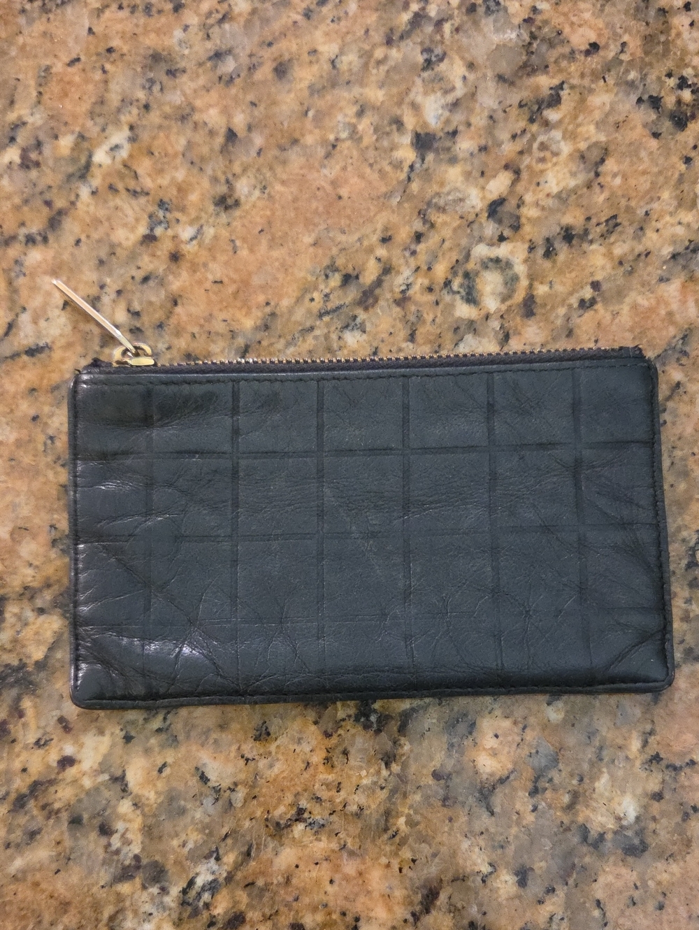 Chanel Black Quilted Leather Zip Pouch
